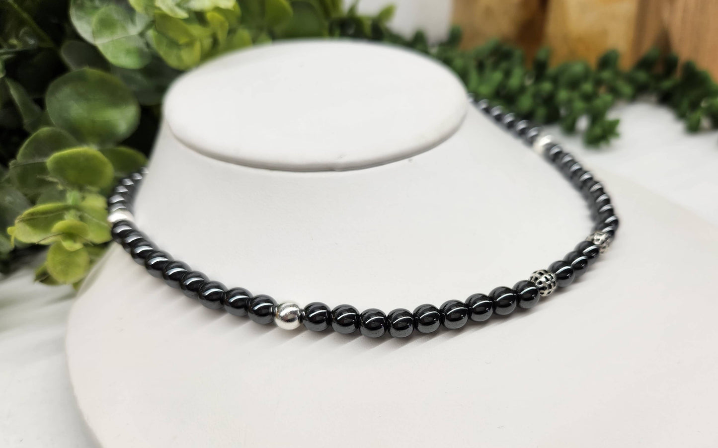 Hematite Double Twist Bracelet/Necklace -6mm