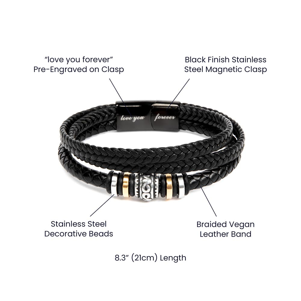 “Ride or Die” Leather Wrap Bracelet – Love You Forever Edition