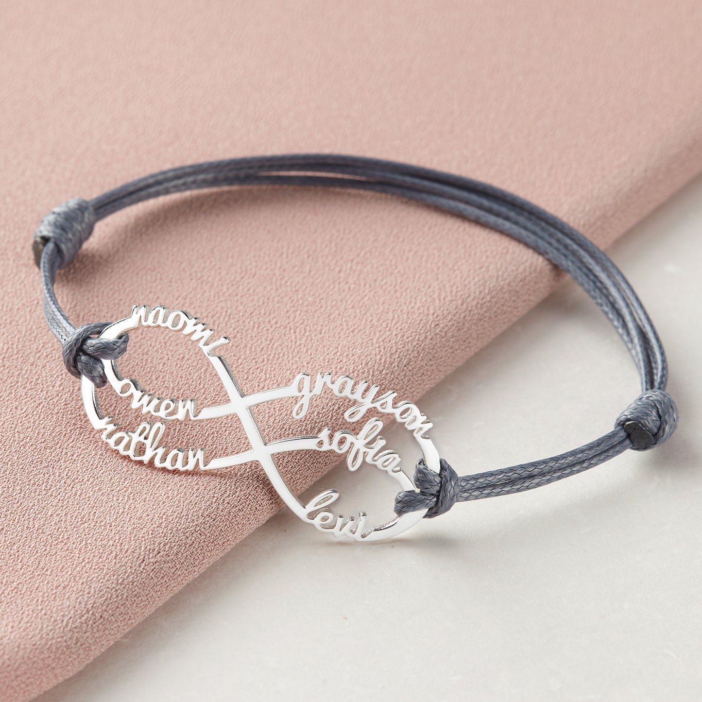 Infinite Love Personalized Name Bracelet - Mom & Child Forever Connected