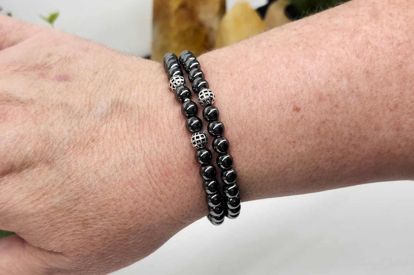 Hematite Double Twist Bracelet/Necklace -6mm