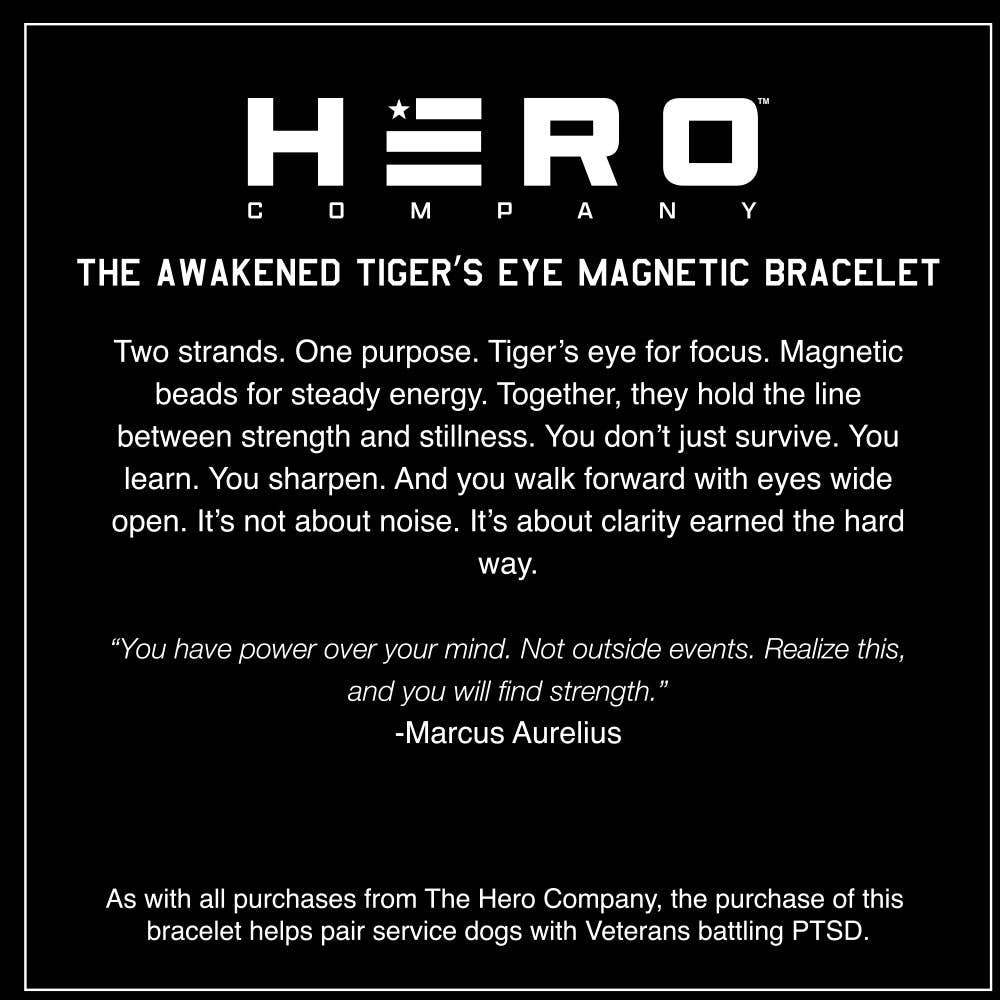 Guardian Tiger's Eye Titanium Magnetic Bracelet: Helps Pair Veterans With A Service Dog Or Shelter Dog-
