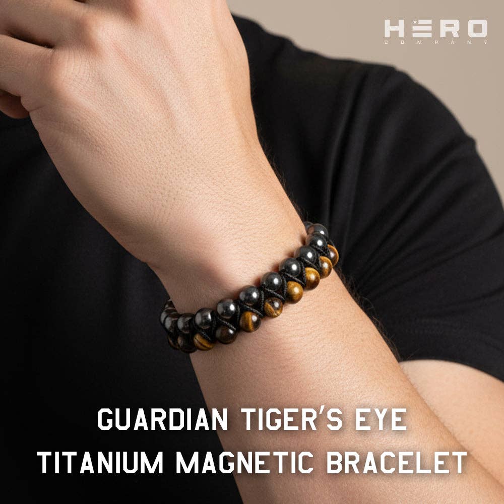 Guardian Tiger's Eye Titanium Magnetic Bracelet: Helps Pair Veterans With A Service Dog Or Shelter Dog-