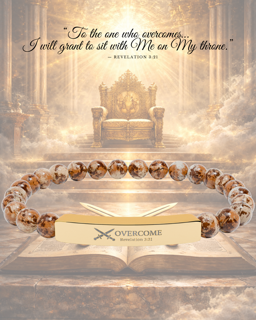 Overcome Natural Stone Stretch Bar Bracelet