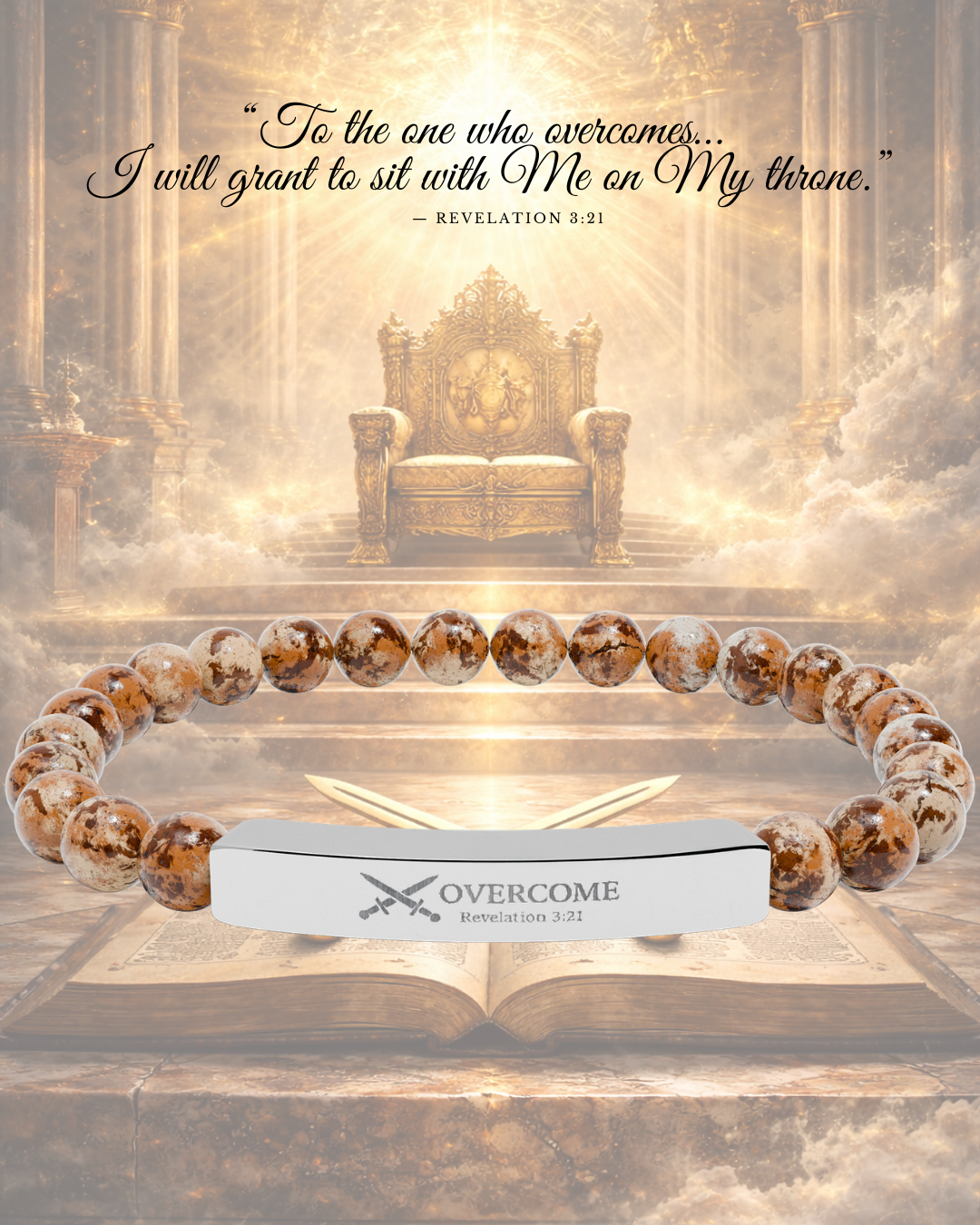Overcome Natural Stone Stretch Bar Bracelet
