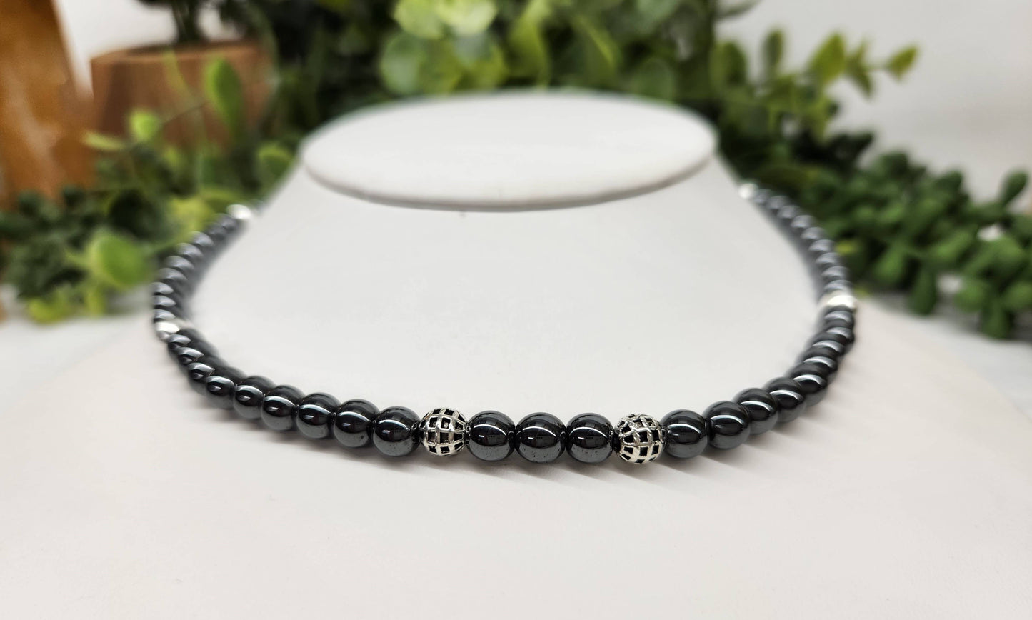 Hematite Double Twist Bracelet/Necklace -6mm