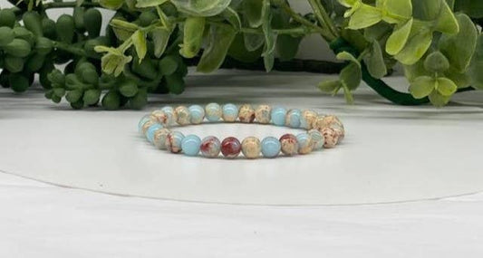 Snake Skin Jasper Stretchable Bracelet 6mm Beads