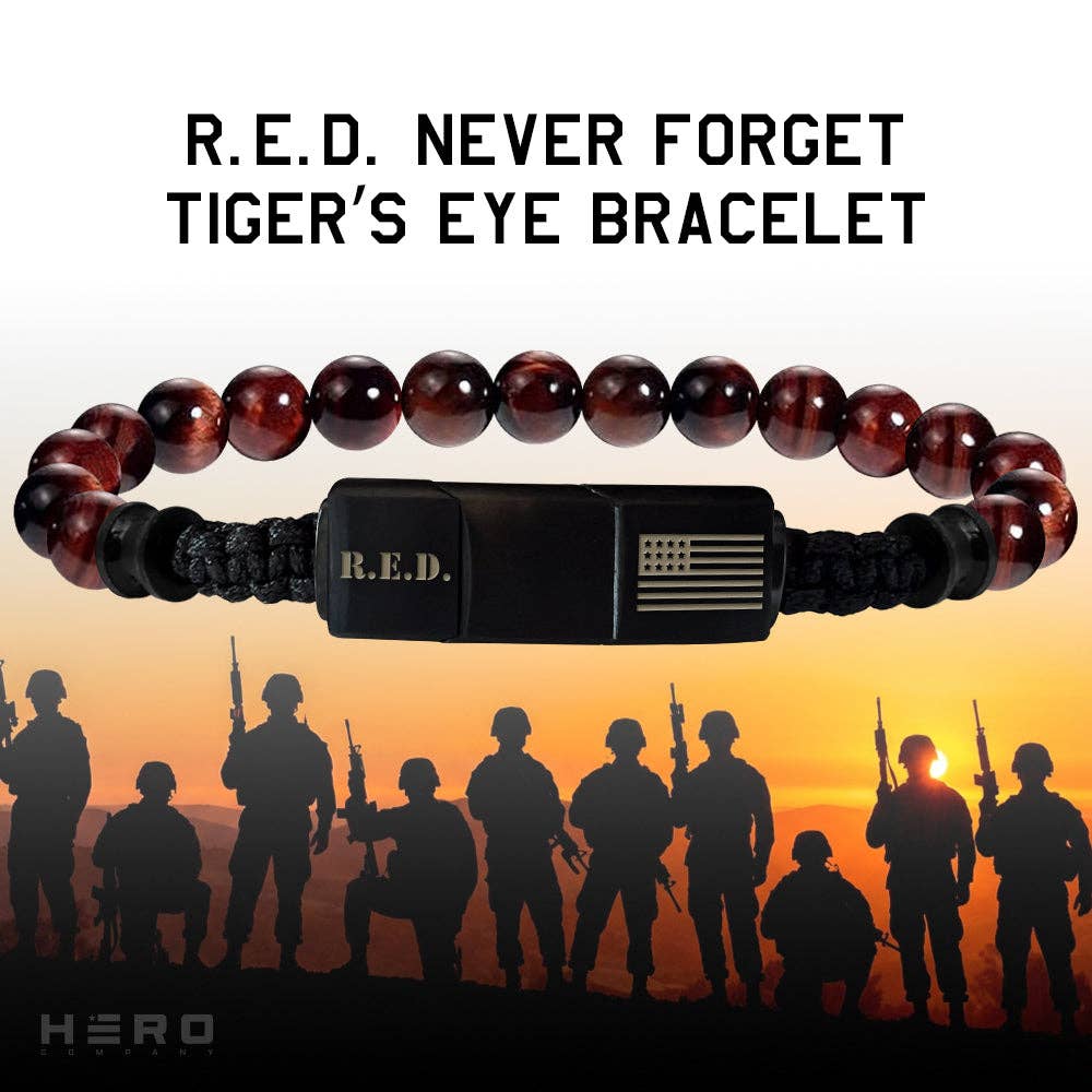 R.E.D. Tiger's Eye Never Forget Bracelet: Helps Pair Veterans With A Service Dog Or Shelter Dog
