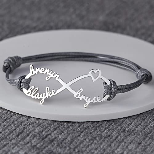 Infinite Love Personalized Name Bracelet - Mom & Child Forever Connected