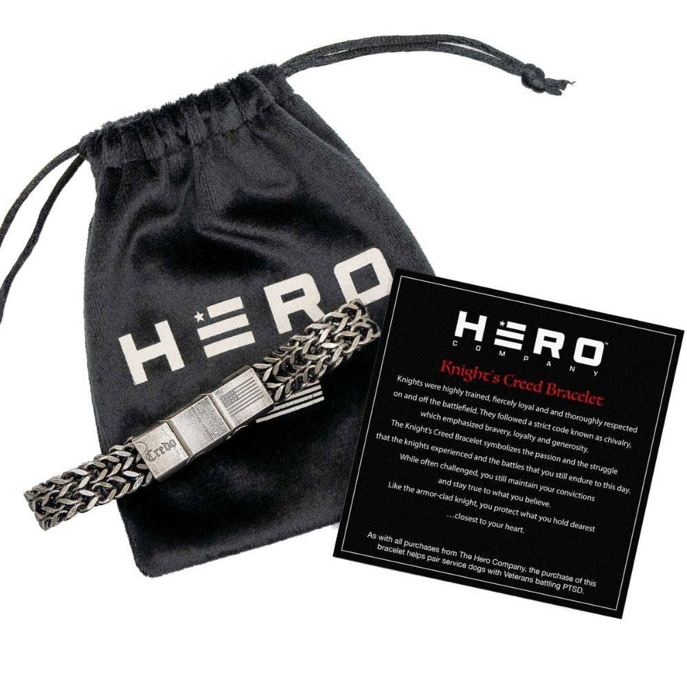 The Hero Company- Knight's Creed BELIEVE Credo Bracelet: Helps Pair Veterans with Service or Shelter Dogs- Faire