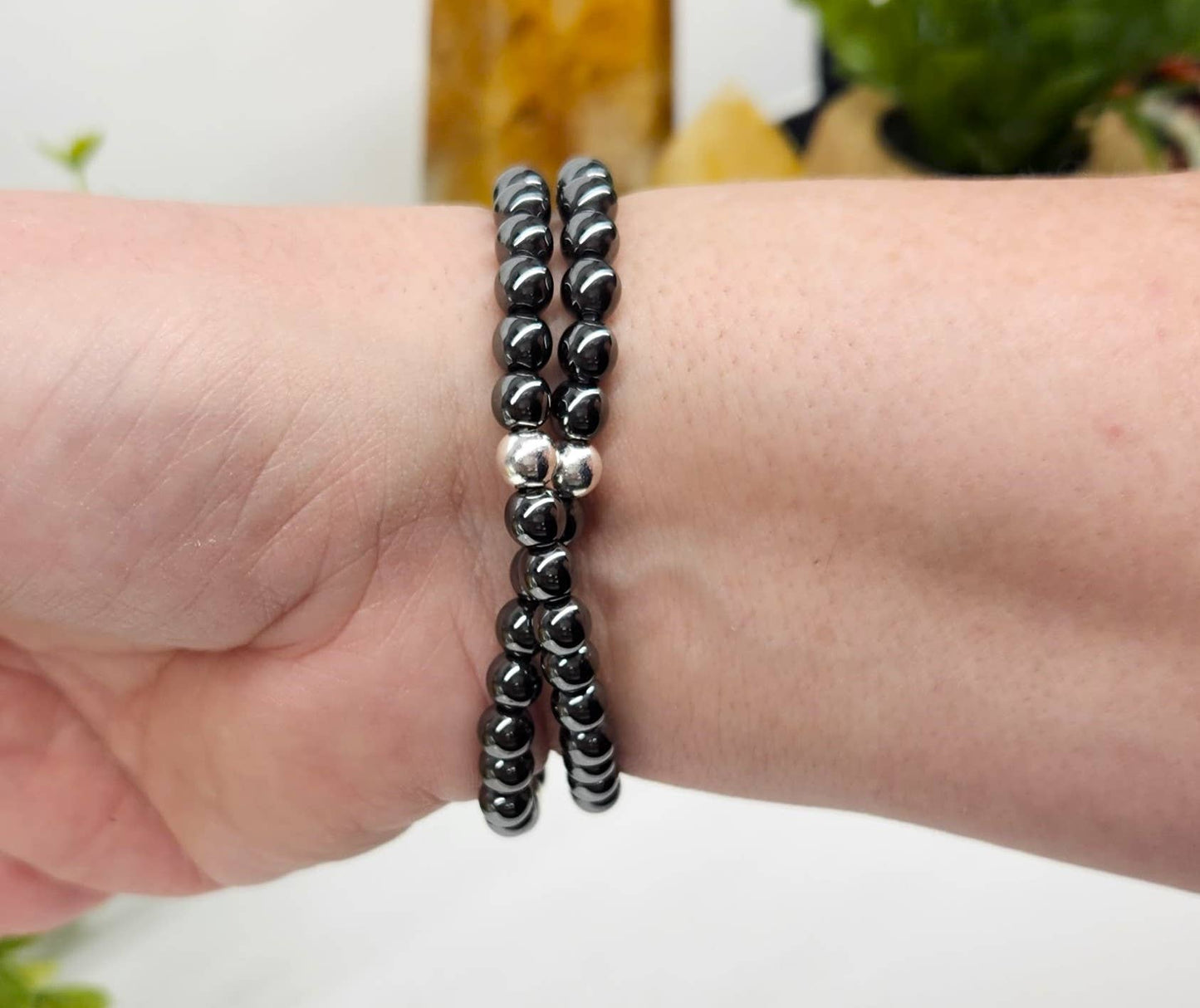 Hematite Double Twist Bracelet/Necklace -6mm