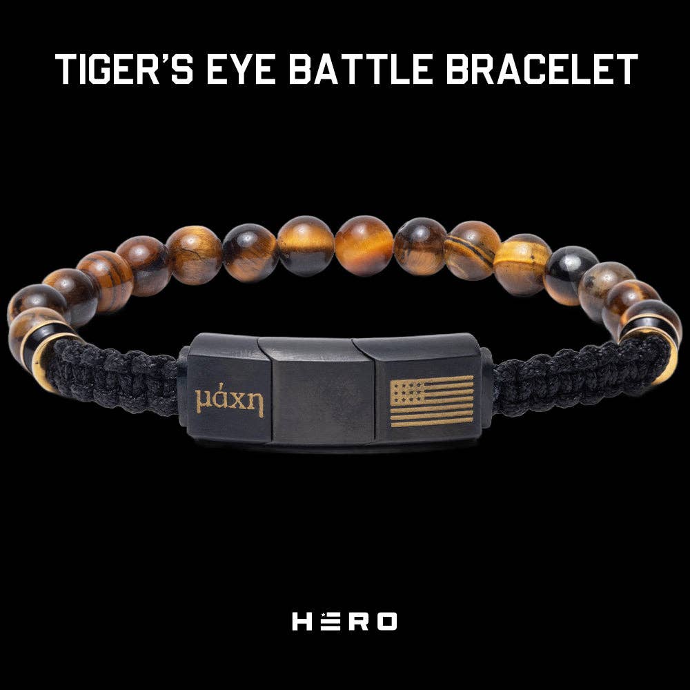Tiger's Eye Battle Beaded Bracelet: Helps Pair Veterans With A Service Dog Or Shelter Dog -Faire