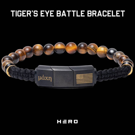 Tiger's Eye Battle Beaded Bracelet: Helps Pair Veterans With A Service Dog Or Shelter Dog -Faire