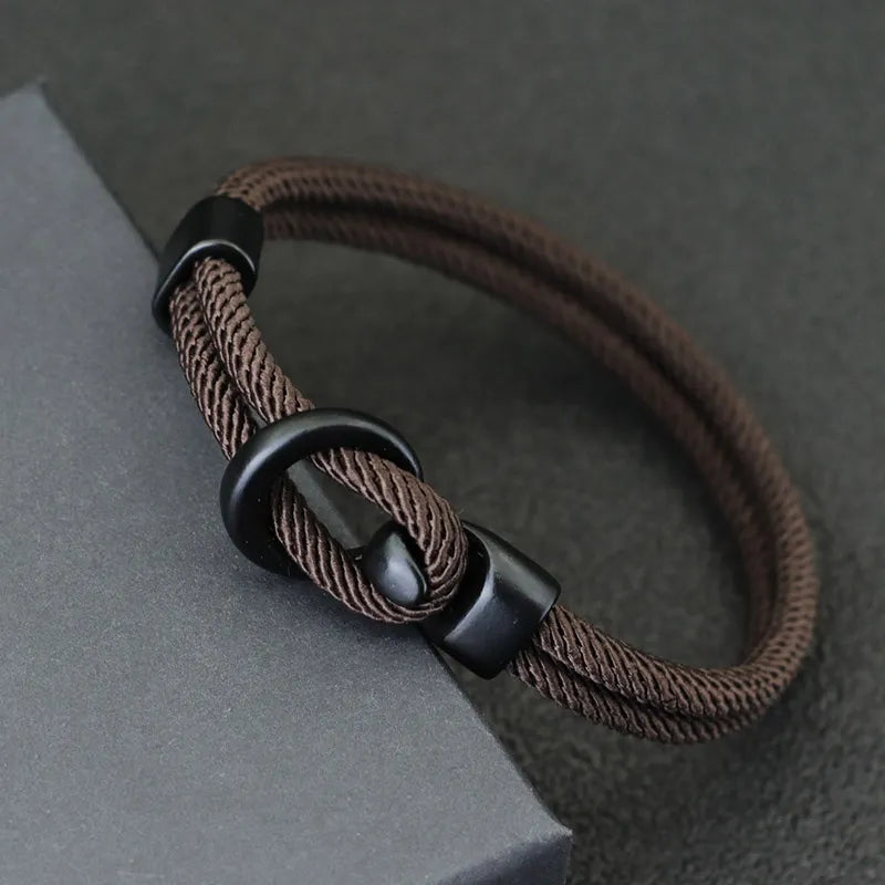 Fashion Rope Bracelet Men Double Layer Outdoor Camping Braclet Homme