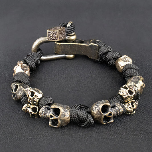 The Skull Army Paracord Bracelet Mens Vintage Skeleton Paracord Woven