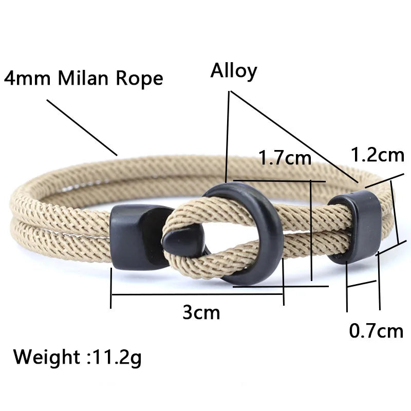 Fashion Rope Bracelet Men Double Layer Outdoor Camping Braclet Homme