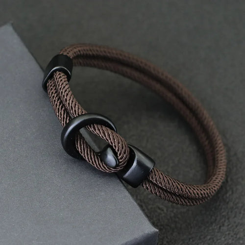 Fashion Rope Bracelet Men Double Layer Outdoor Camping Braclet Homme