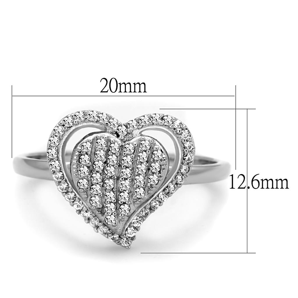 Double Heart Pave Ring – Sterling Sparkle Collection