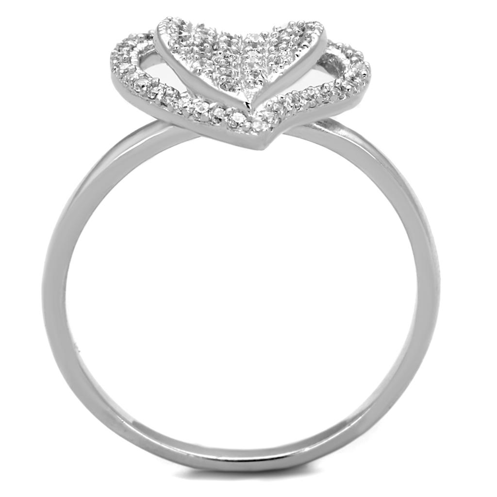 Double Heart Pave Ring – Sterling Sparkle Collection