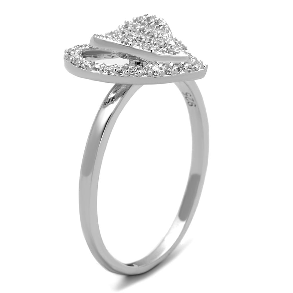 Double Heart Pave Ring – Sterling Sparkle Collection
