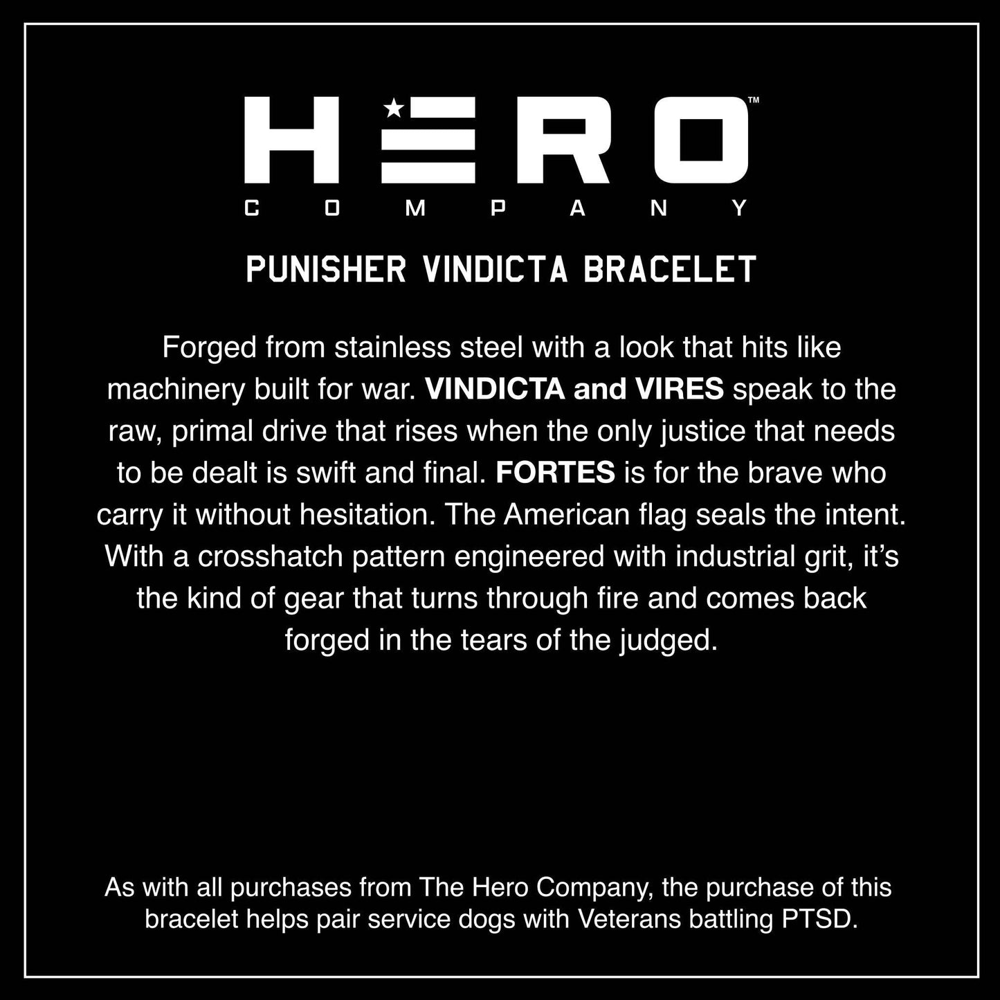 Vindicta Punisher Bracelet: Helps Pair Veterans With A Service Dog or Shelter Dog
