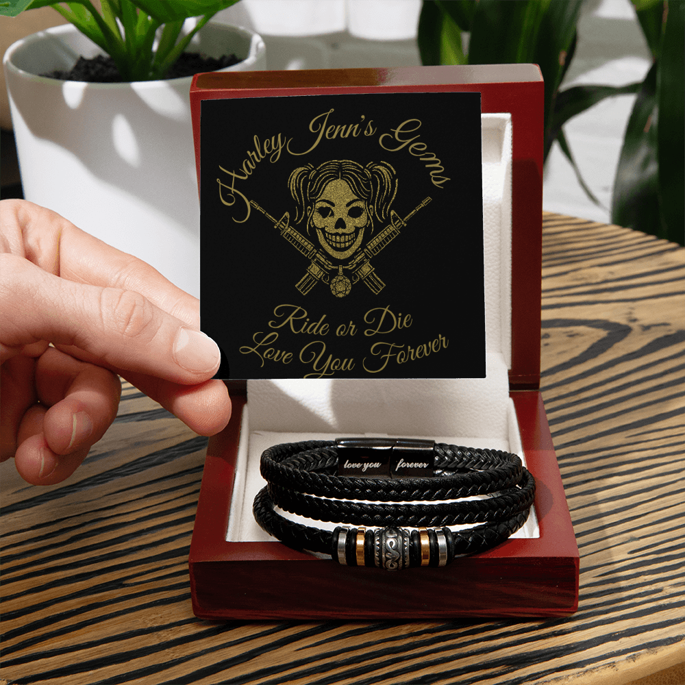 “Ride or Die” Leather Wrap Bracelet – Love You Forever Edition