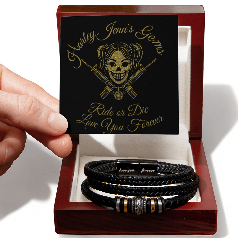 “Ride or Die” Leather Wrap Bracelet – Love You Forever Edition