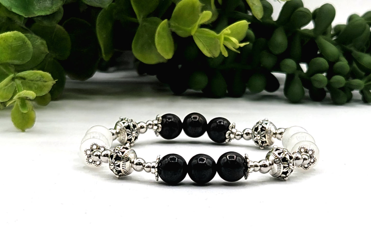 PROTECTION - Selenite and Shungite Stretchable Bracelet-7.5"