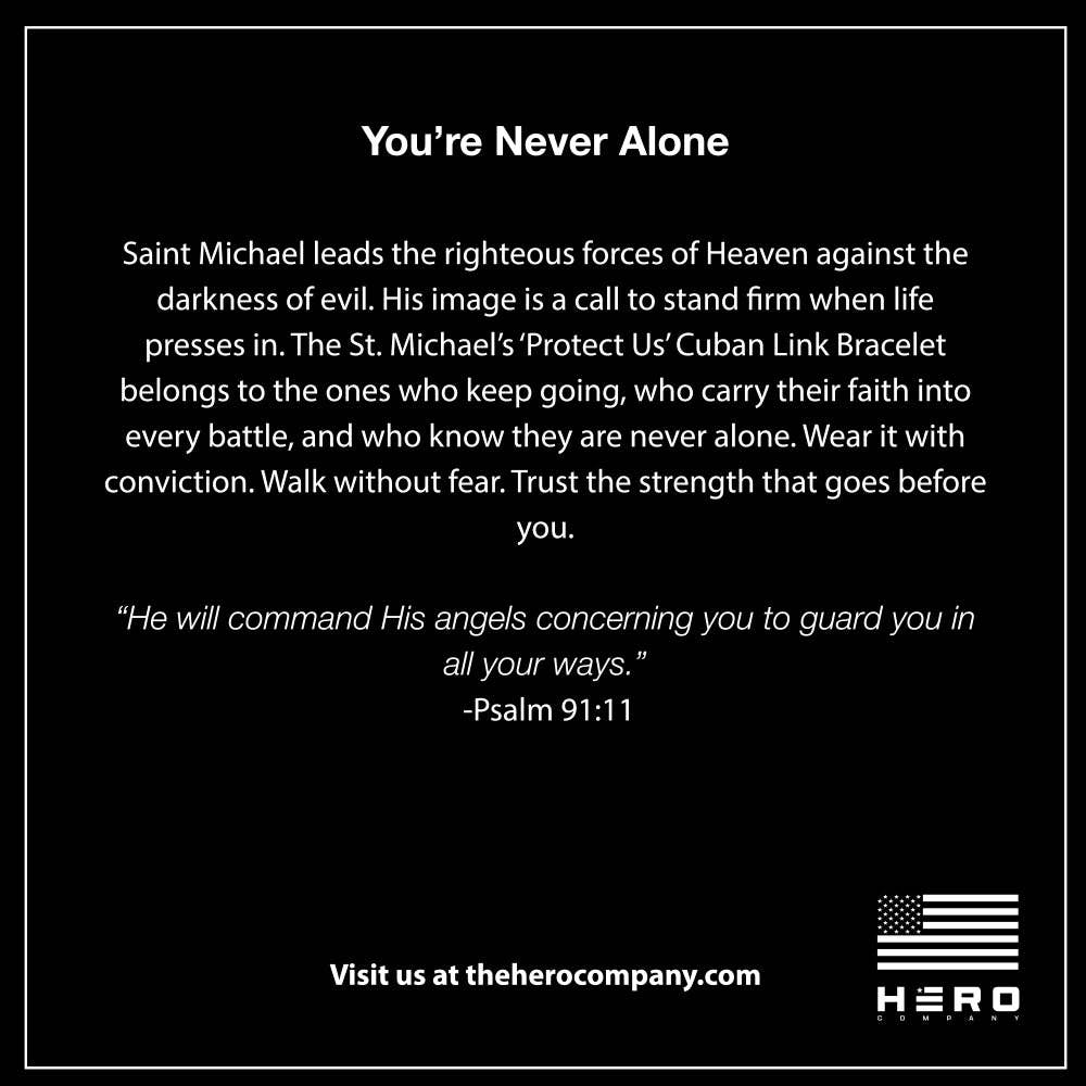 St. Michael's 'Protect Us' Cuban Link Bracelet: Helps Pair Veterans With A Service Dog Or Shelter Dog -Faire