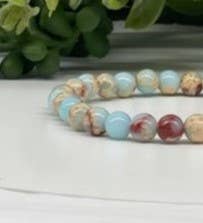 Snake Skin Jasper Stretchable Bracelet 6mm Beads