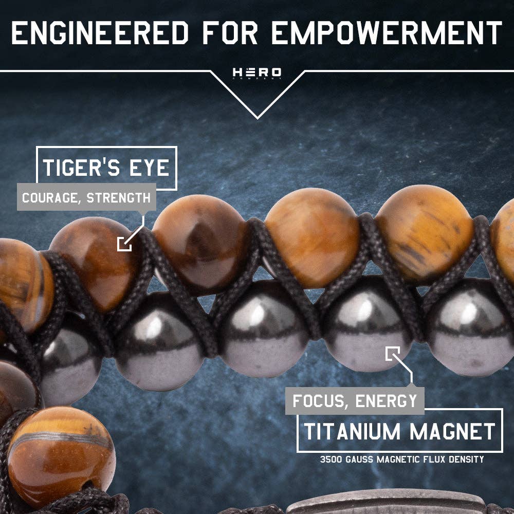 Guardian Tiger's Eye Titanium Magnetic Bracelet: Helps Pair Veterans With A Service Dog Or Shelter Dog-