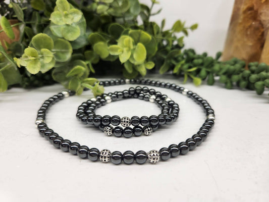 Hematite Double Twist Bracelet/Necklace -6mm
