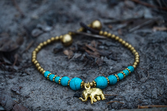 Elephant Brass Boho Beaded Bracelets