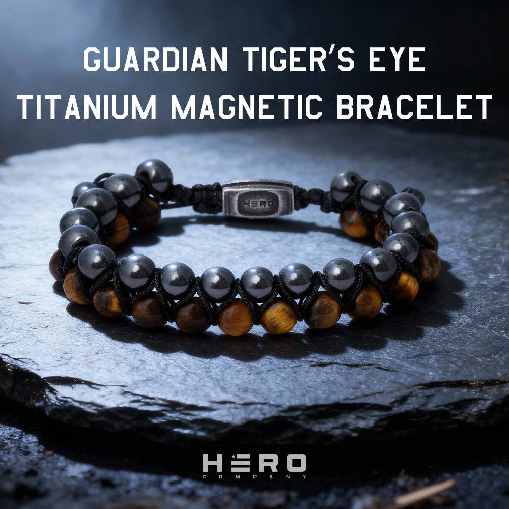 Guardian Tiger's Eye Titanium Magnetic Bracelet: Helps Pair Veterans With A Service Dog Or Shelter Dog-