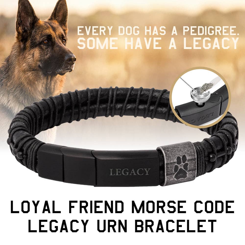 Loyal Friend Morse Code Legacy Urn Bracelet: Helps Pair Veterans With A Service Dog Or Shelter Dog -Faire