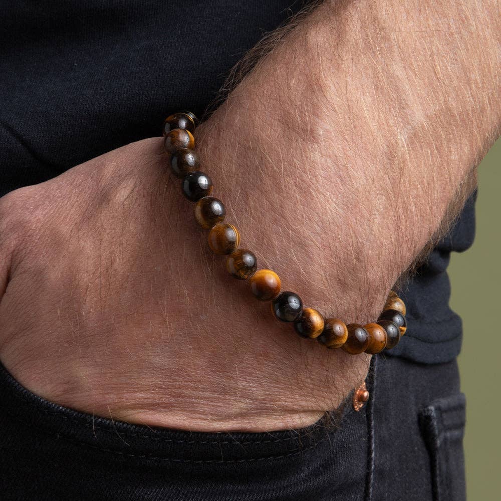 Tiger's Eye Battle Beaded Bracelet: Helps Pair Veterans With A Service Dog Or Shelter Dog -Faire