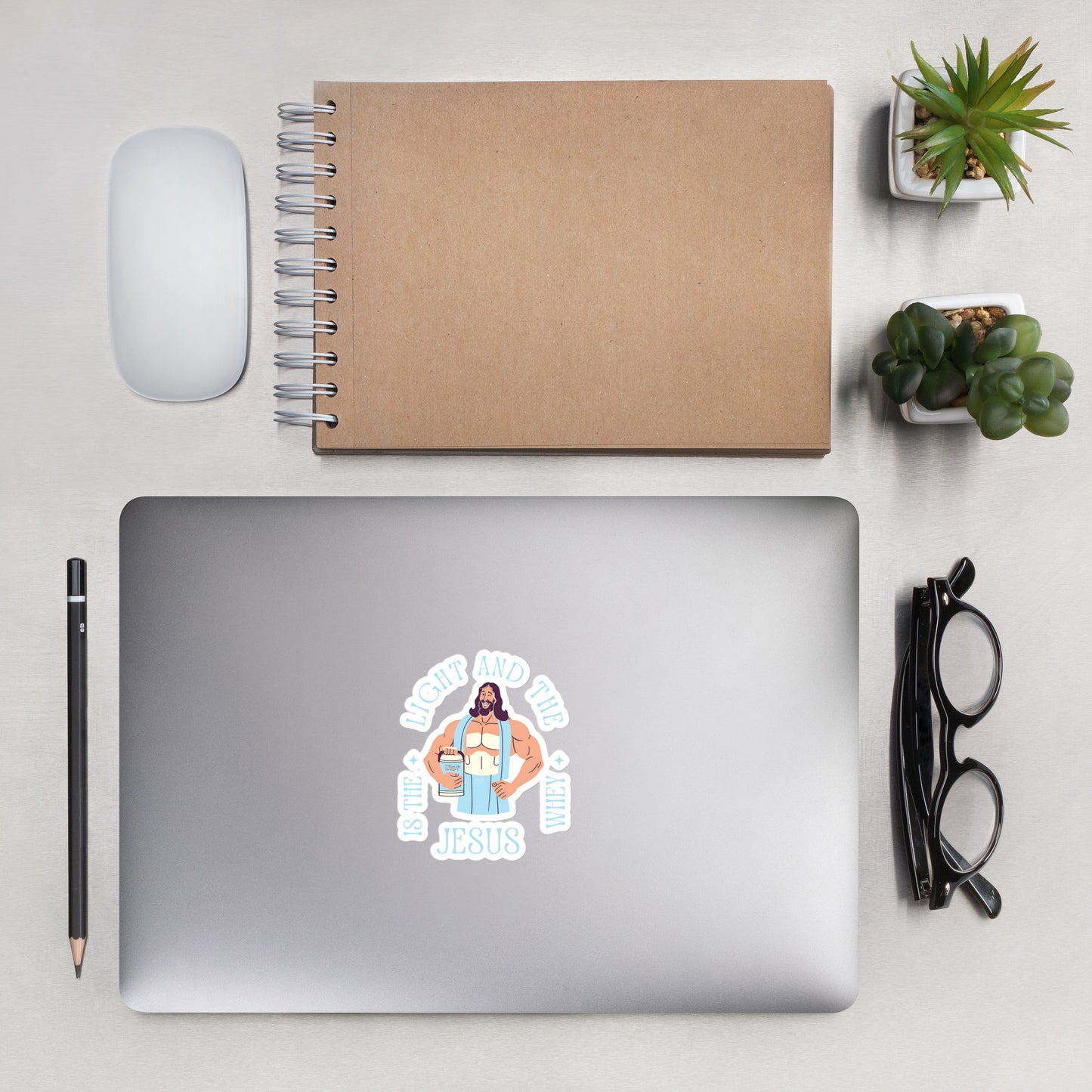 Bubble-free stickers Jesus is the light and the whey