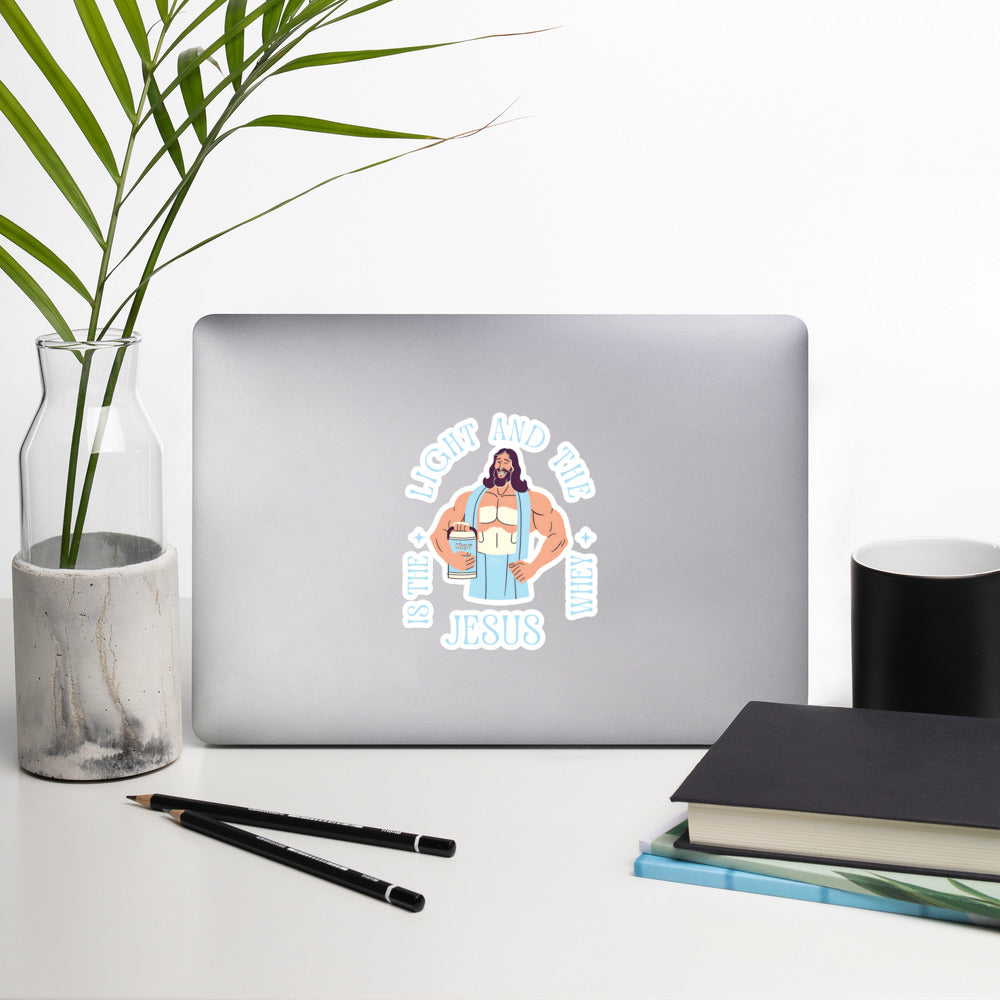 Bubble-free stickers Jesus is the light and the whey