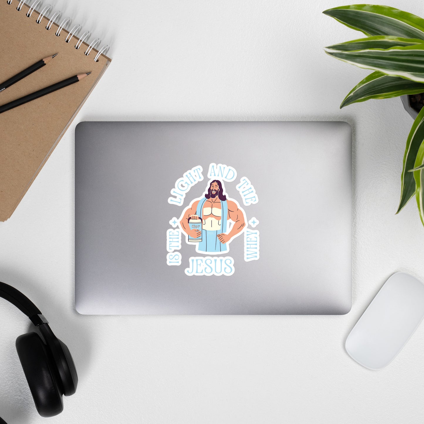 Bubble-free stickers Jesus is the light and the whey