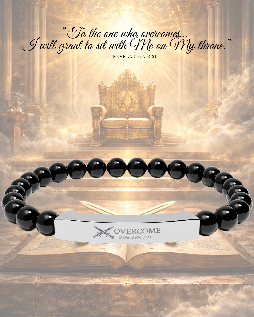Overcome Natural Stone Stretch Bar Bracelet