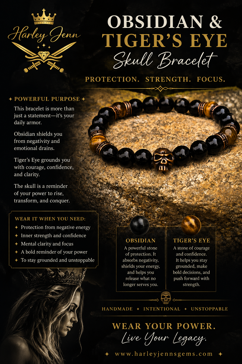 Obsidian & Tiger's Eye Bracelet