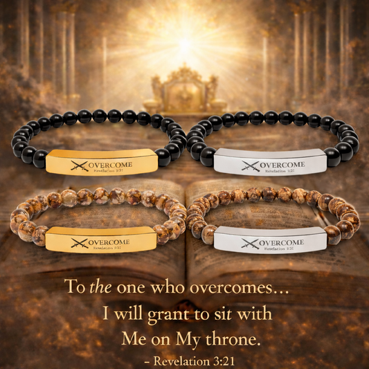 Overcome Natural Stone Stretch Bar Bracelet