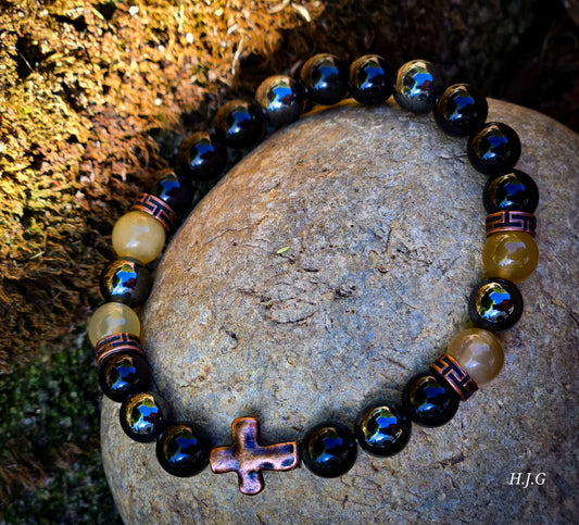 Energy Shield (Obsidian, Blonde Tiger's Eye, Hematite)