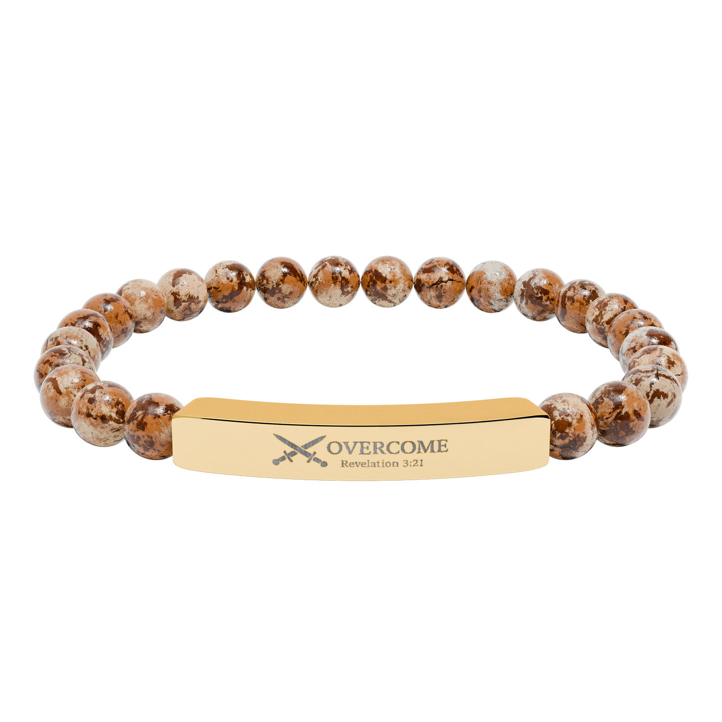 Overcome Natural Stone Stretch Bar Bracelet