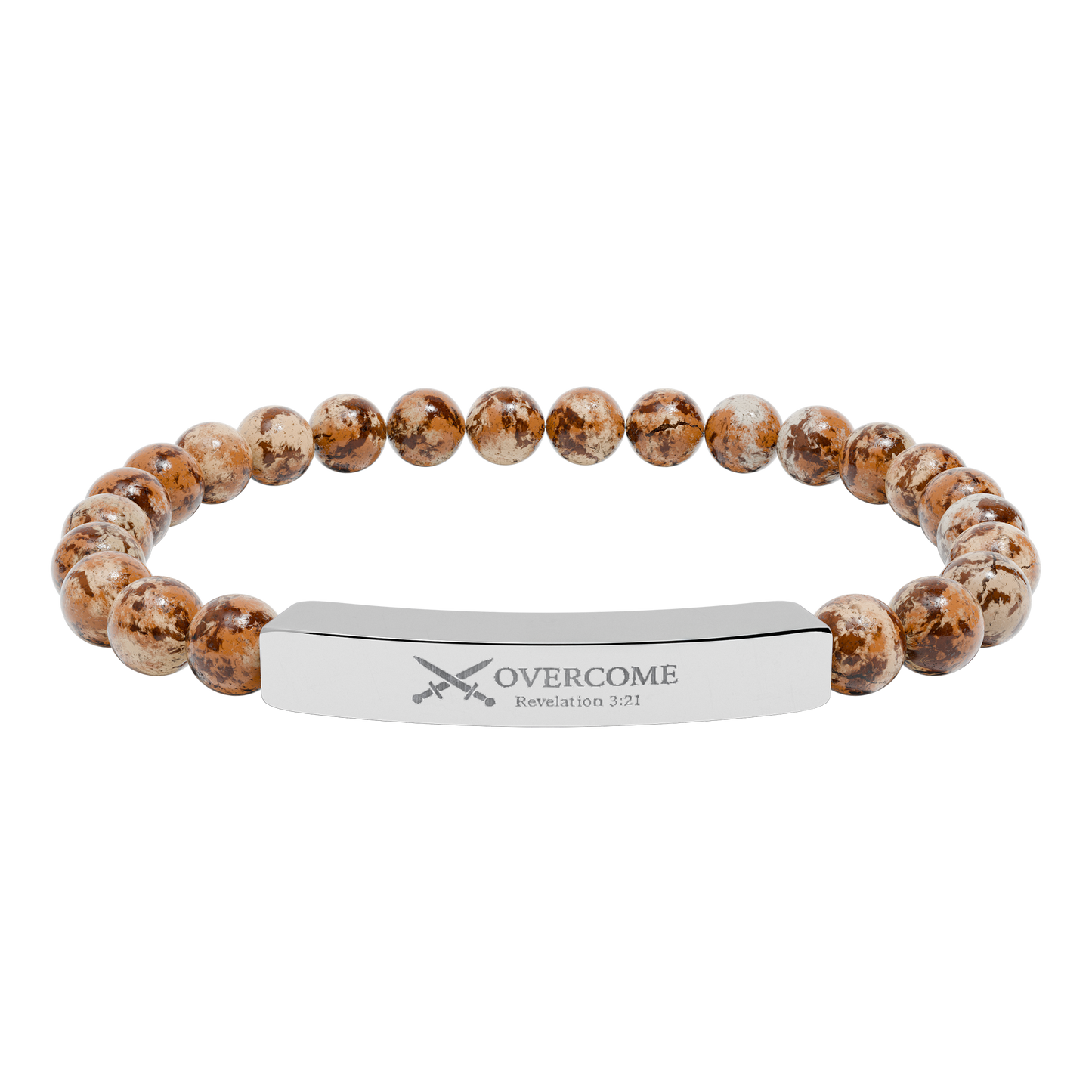 Overcome Natural Stone Stretch Bar Bracelet