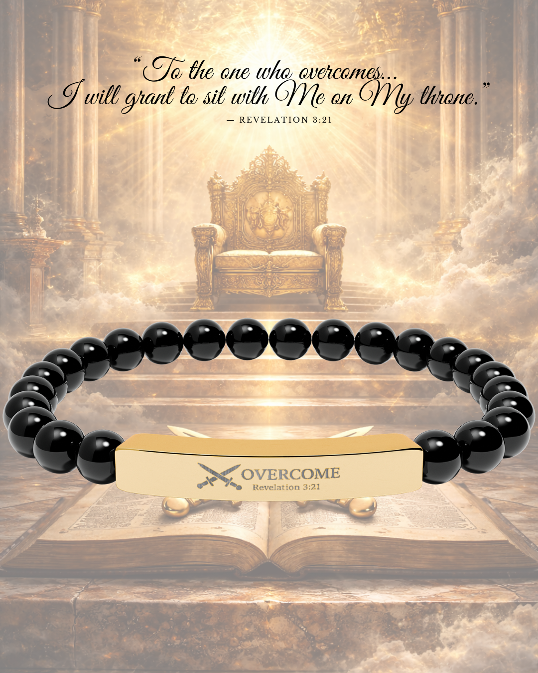 Overcome Natural Stone Stretch Bar Bracelet