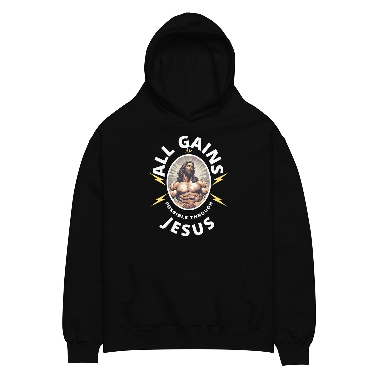 Unisex oversized hoodie AllGainsArePossibleThroughJesus