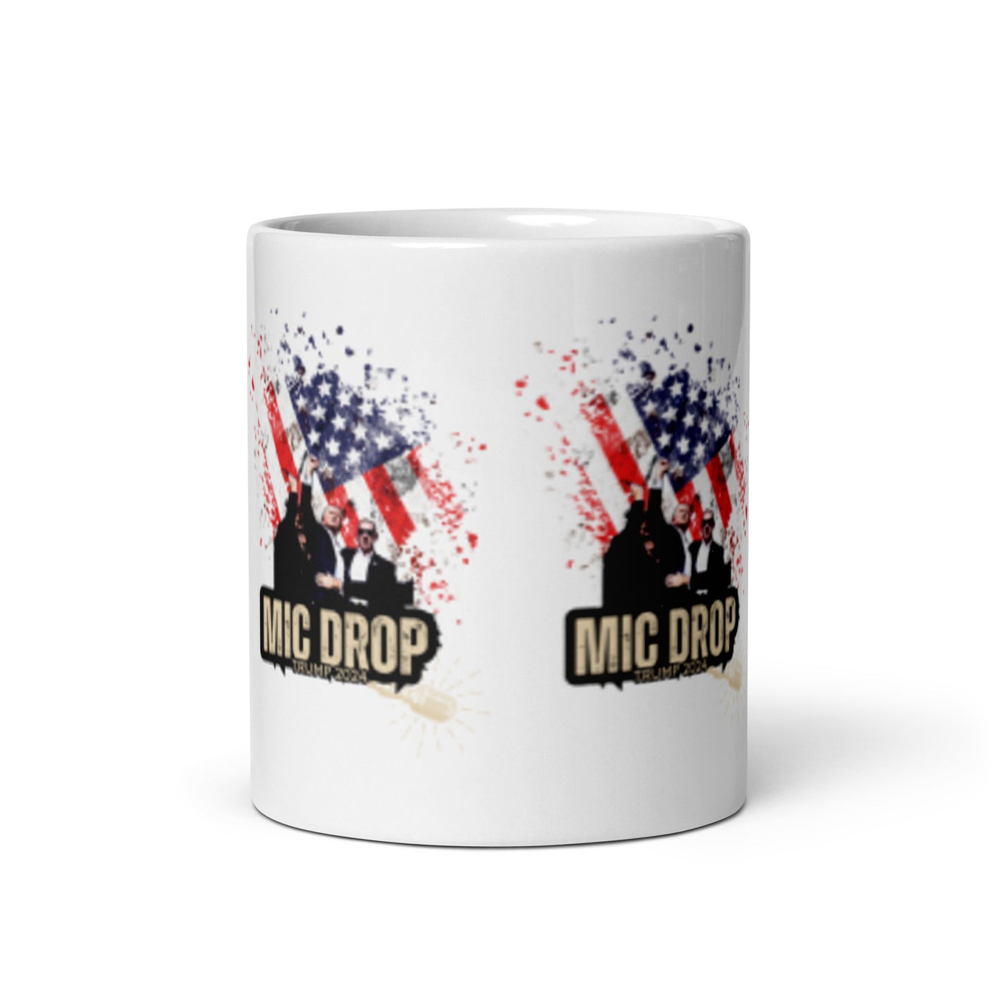 White glossy mug Mic Drop